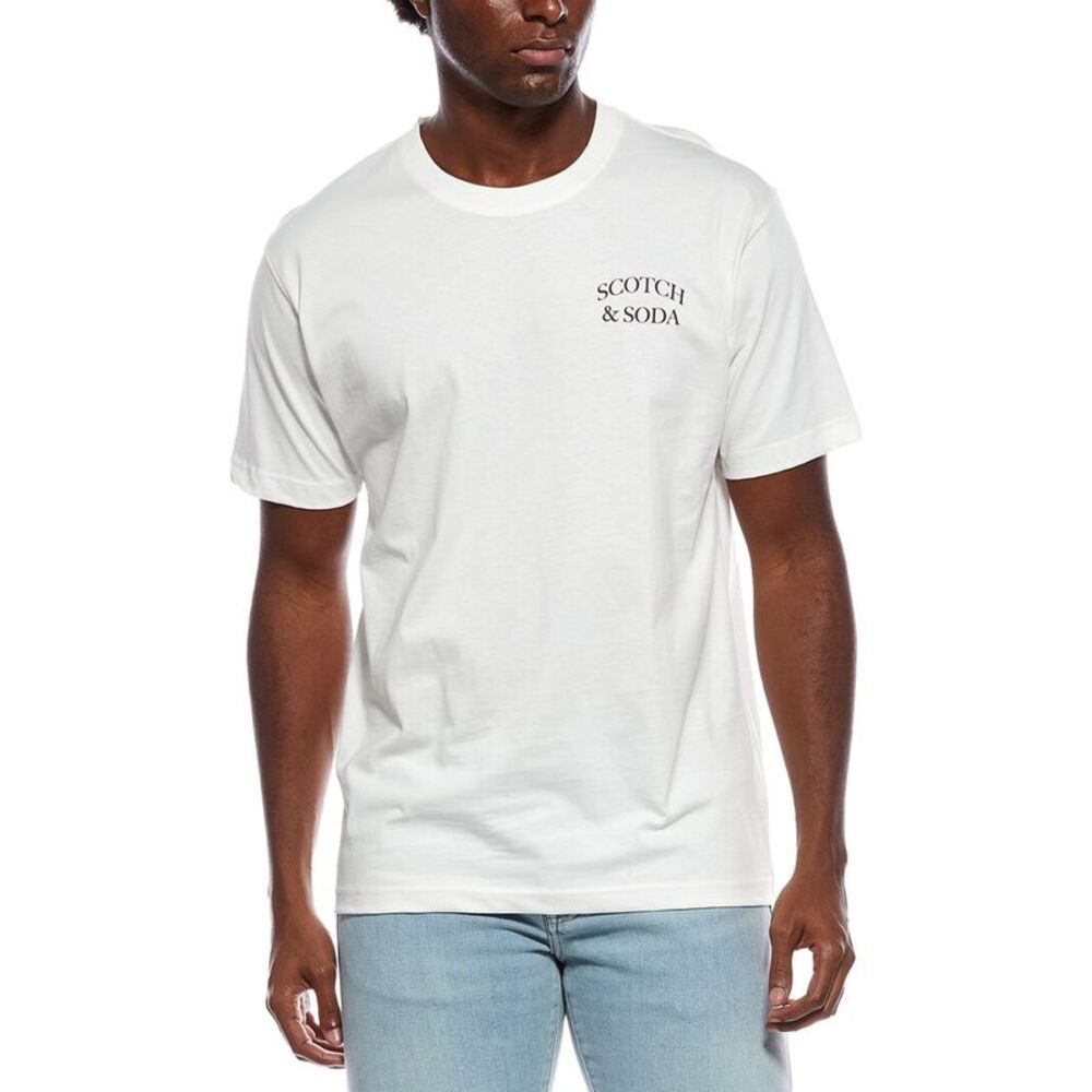 Scotch & Soda Mens  Graphic T-Shirt, White